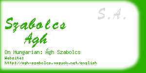 szabolcs agh business card